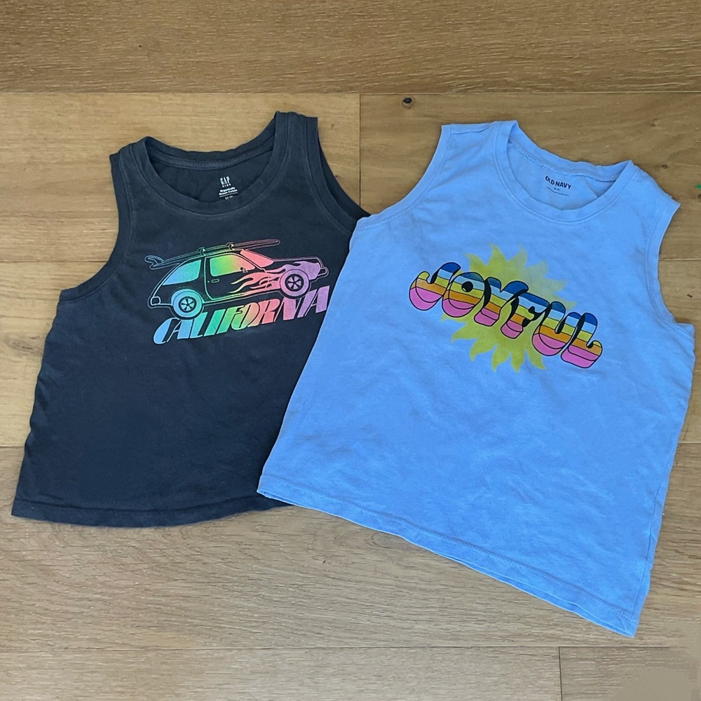 BUNDLE Gap Boho Muscle Tees Coastal California Tank Tops Old Navy Girls Medium